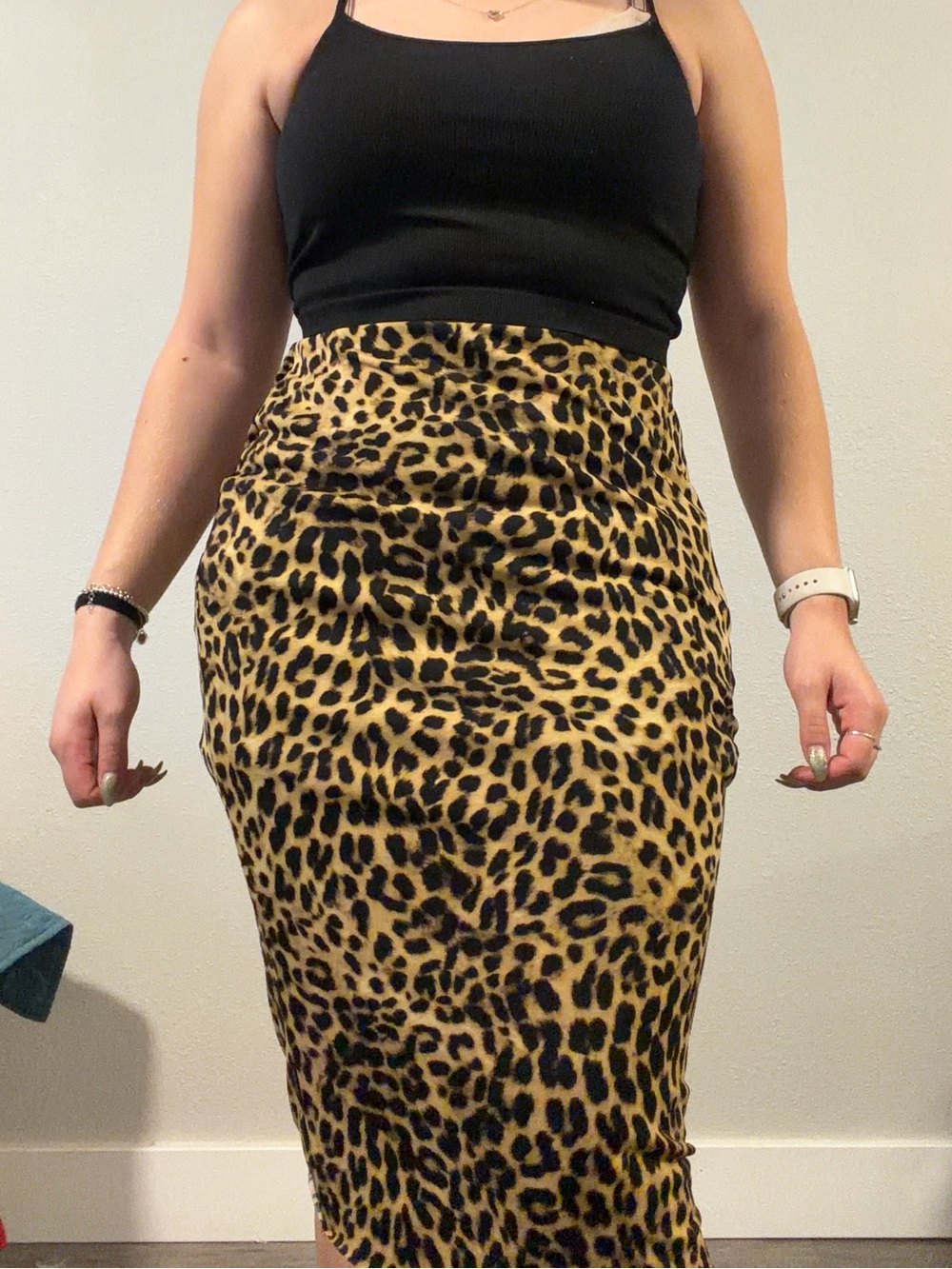 Vince Camuto Leopard Print Midi Pencil Skirt